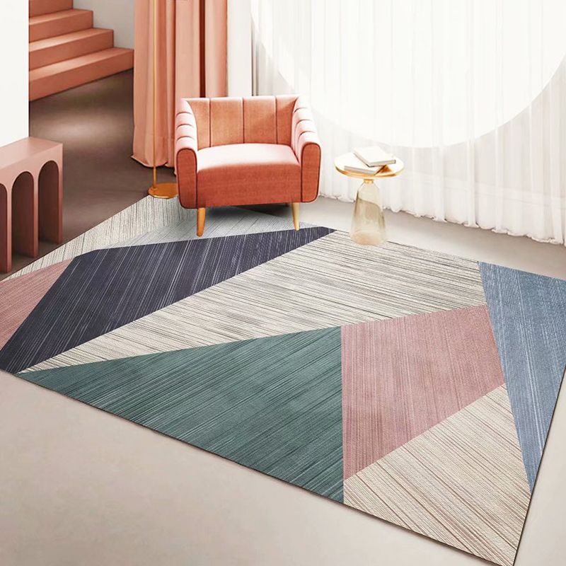 Tapis de motif rose clair Polyester Rapier moderne tapis résistant aux taches pour la décoration de la maison