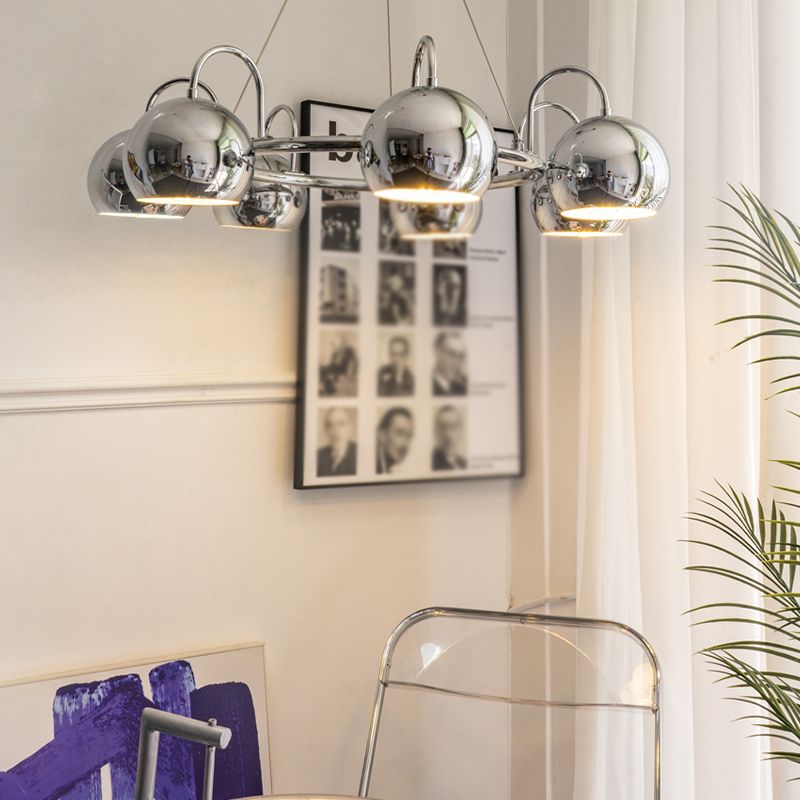 Postmodern Metal Chandelier Light Fixtures Multi Head Restaurant Hanging Chandelier