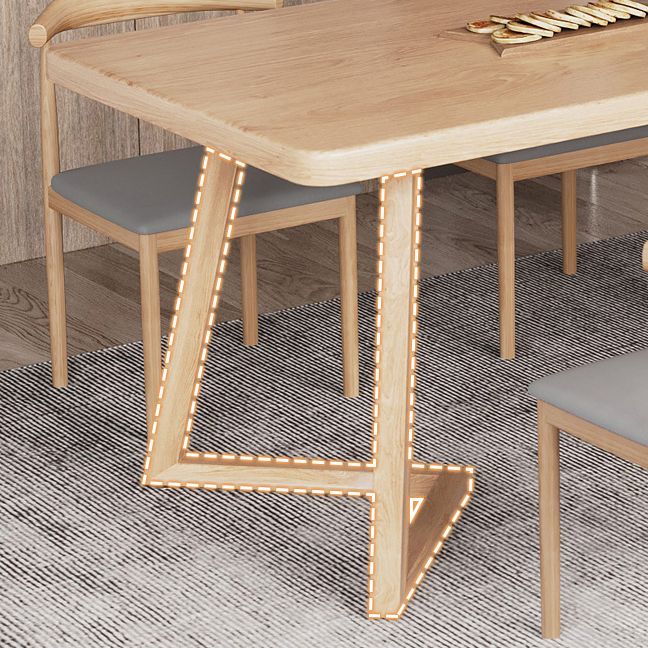 Wooden Modern Dining Room Set with Double Pedestal Base Formal Table Set for Home Use