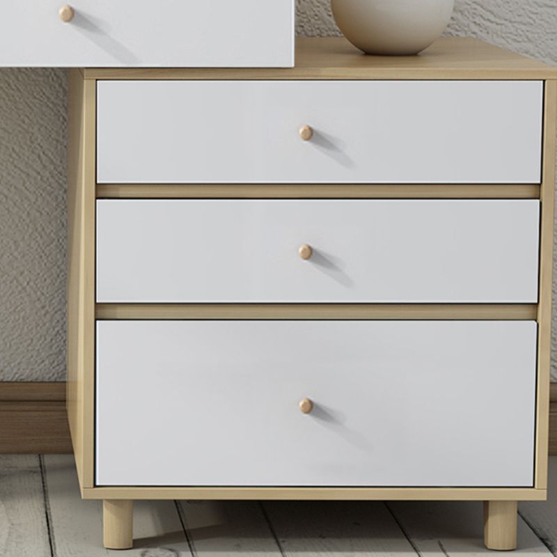 Wood Drawers Included Vanity Makeup Dressing Table Set with Stool and Mirror - 39.4" W
