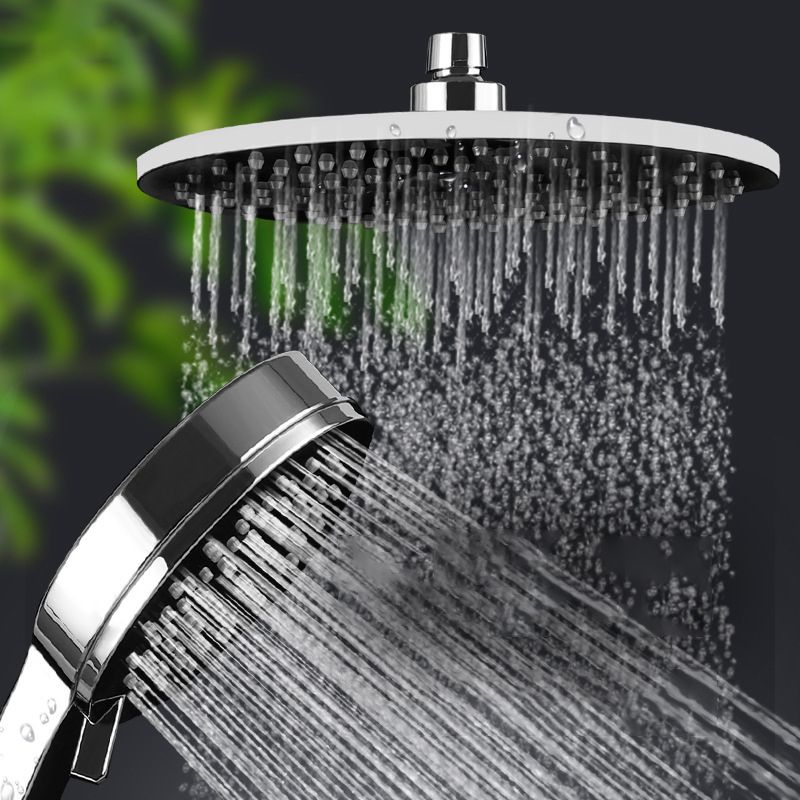 Contemporary Rain Fall Shower Head Combo Round Single Spray Shower Combo