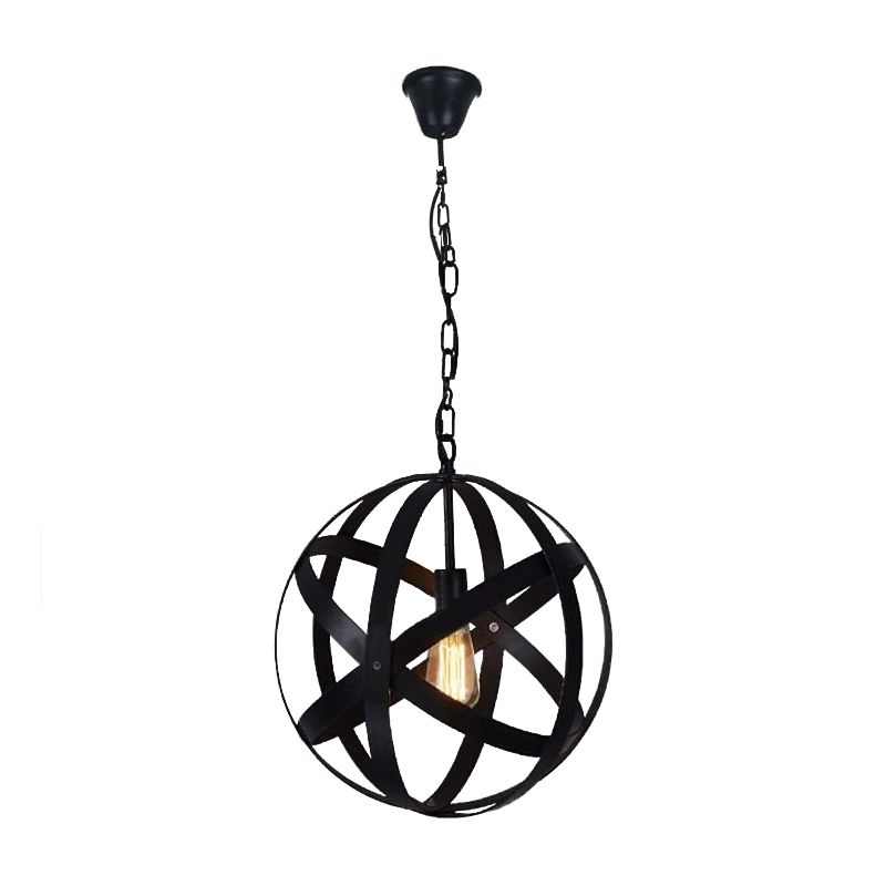 1 Lámpara de techo de colgar espeluznante ligero lámpara colgante metálica industrial industrial con protector de alambre para sala de estar