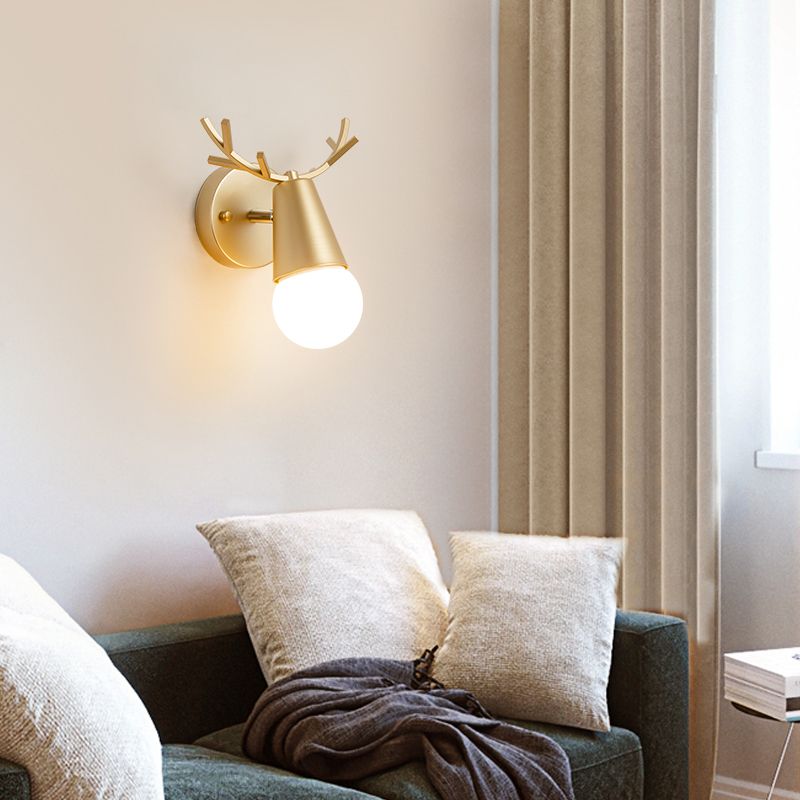 Modern Metal Wall Sconce Antler Shape Wall Light for Bedroom