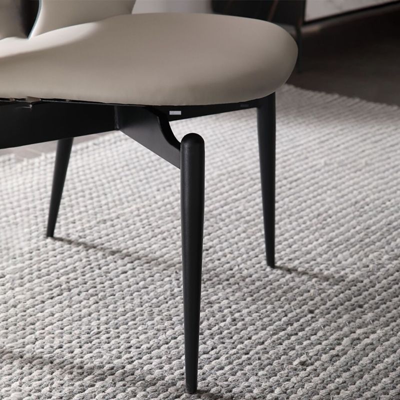 Open Back Dining Side Chair Modern Metal Base Indoor-Outdoor Chair