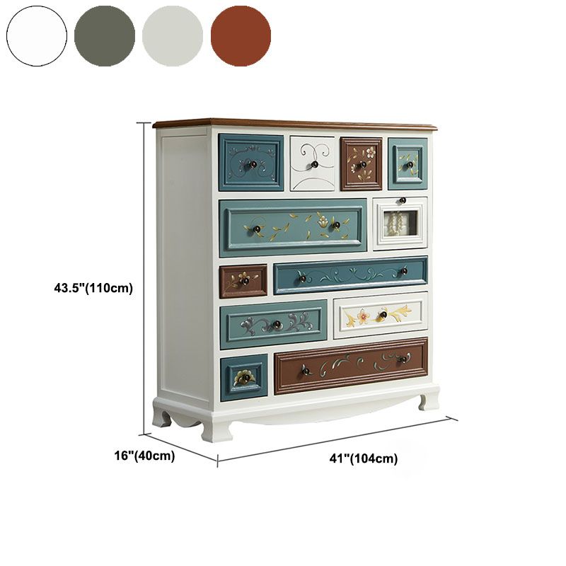 Nautical Bedroom Chest Wooden 16" Wide Storage Chest with Drawers