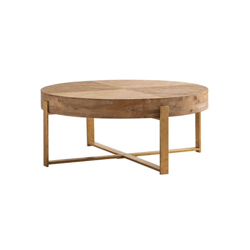 Block Coffee Table Solid Wood Natural Color Coffee Table for Living Room