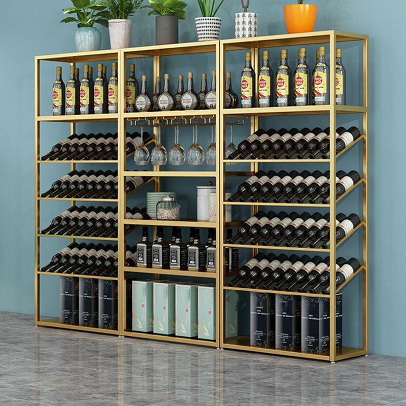 Contemporary Floor Wine Bottle Rack Iron Bottle Holder for Kitchen