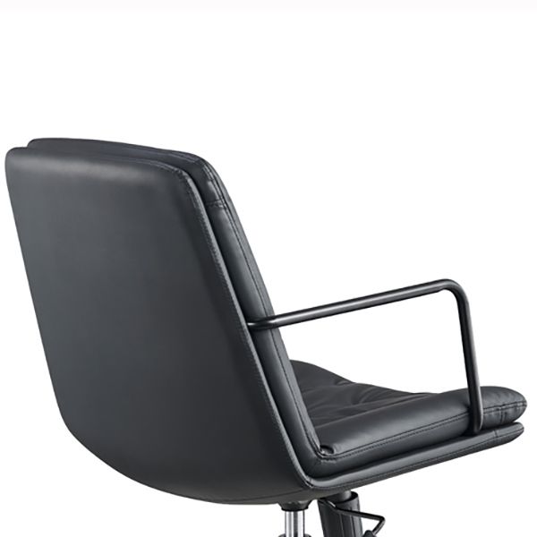 Mid Back Swivel Chair Modern Faux Leather Office Chair with Tufted