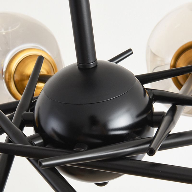 Modern Style Chandelier Light Fixture Globe Shape Glass Hanging Light for Living Room