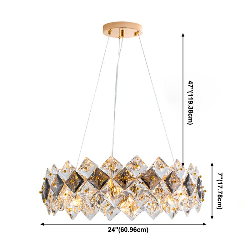 Contemporary Circular Pendant Chandelier Light Crystal Chandelier Lighting