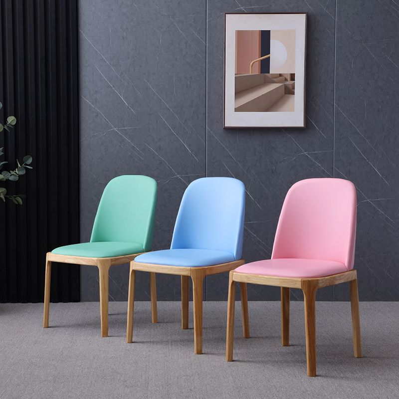 Chaise d'appoint scandinave avec dossier Parsons, chaise de salle à manger sans accoudoirs en bois