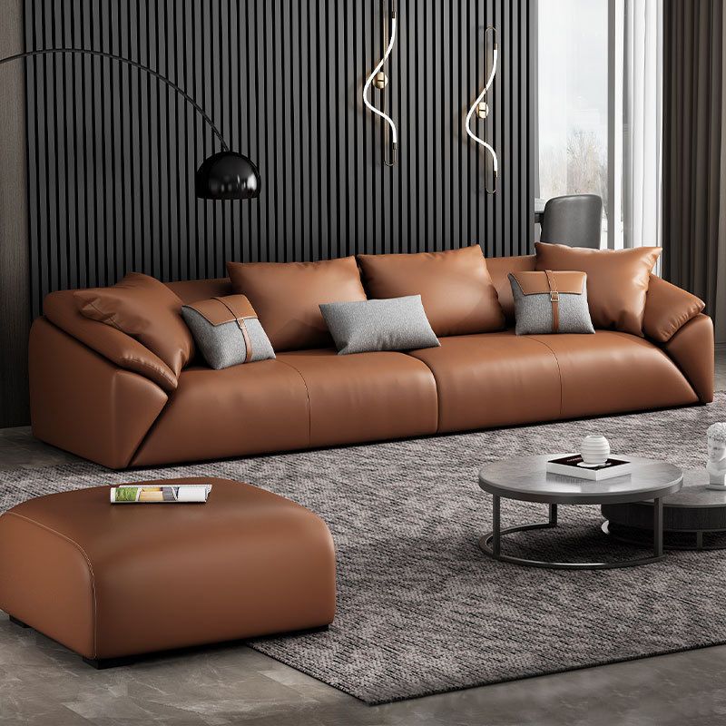 Contemporary Standard Sofa Pillow Top Arm Bench Seating with Pillows