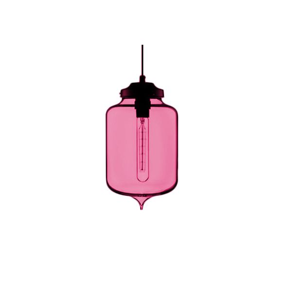 Teardrop Pendant Lighting in Modern Style Glass 1 Light Red/Brown/Blue Hanging Light