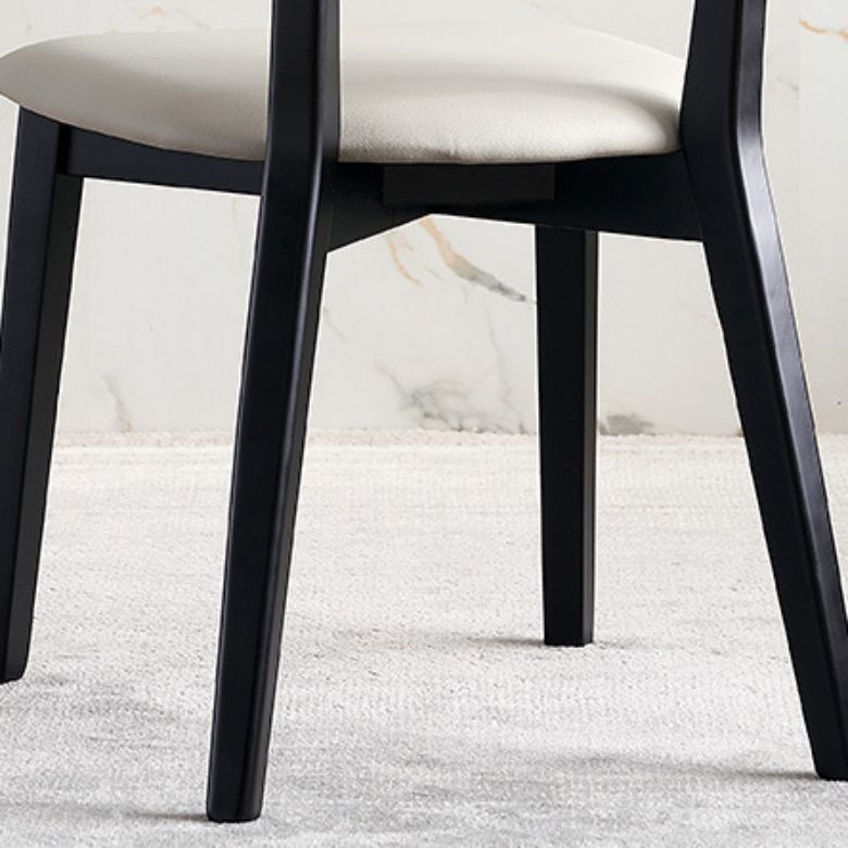 Faux Leather Kitchen Dining Chairs Upholstered Side Chairs with Wood Base