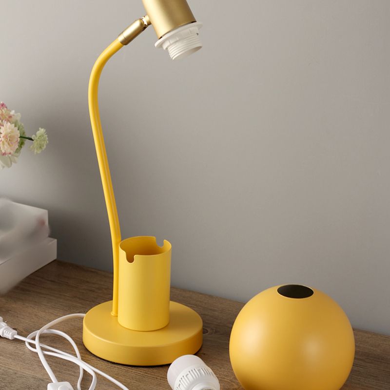 Contemporary Style Dome Table Lamp Metal 1-Light Nightstand Lamp