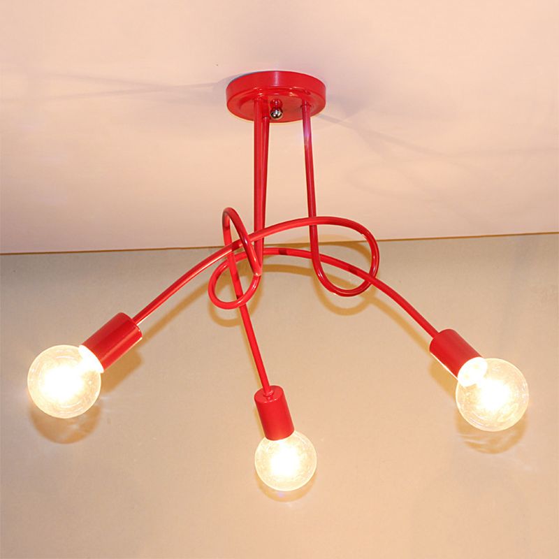 Industrial Ceiling Light Colorful Flush Mount Light Fixture for Sitting Room