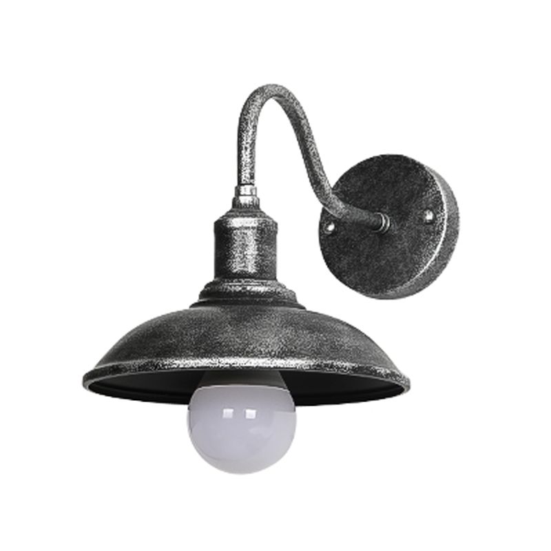Industrial Wall Sconce Geometric Shape Wall Light with Metal Shade for Courtyard