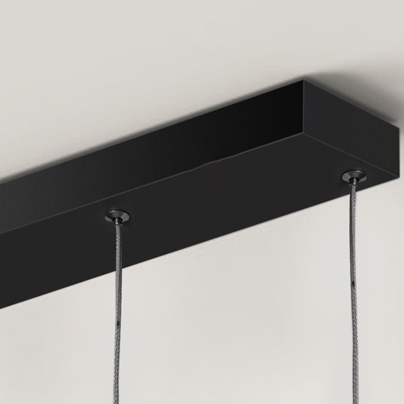 3-Light Geometric Island Light Fixture Modernism Metal Island Pendant Lights in Black