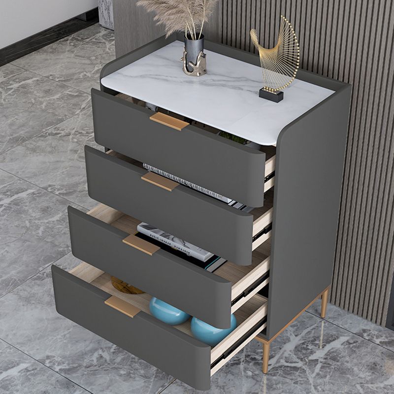 Vertical Glam Stone Storage Chest Bedroom Chest with Drawers