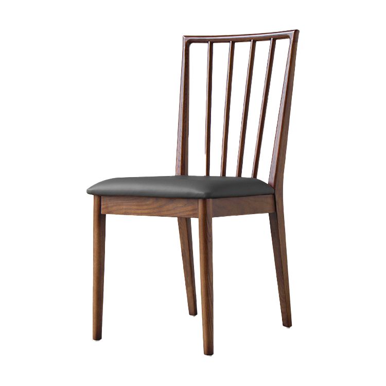 Sillas de comedor de madera de estilo moderno, respaldo de listones, silla lateral apilable para cocina