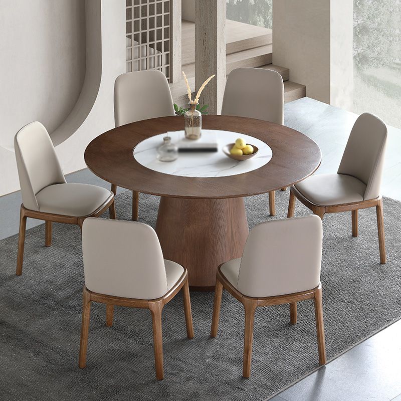 Modern 1/4/5/7 Pieces Dining Set Sintered Stone Dining Table Set with Wood Legs for Home