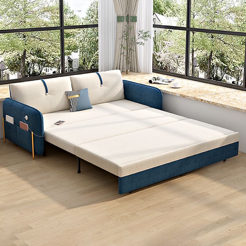 Glam Convertible Sofas Flared Arms Pillow Back Sofa Bed with Storage