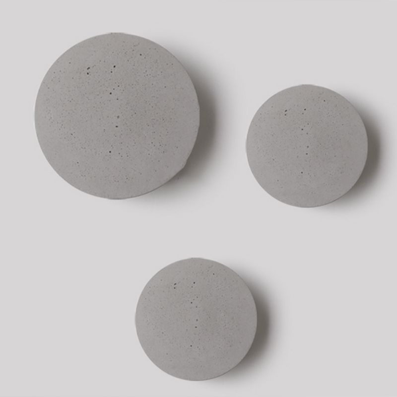 Lámpara de luz redonda de pared moderna lámpara de pared gris de 1 luz con sombra de cemento