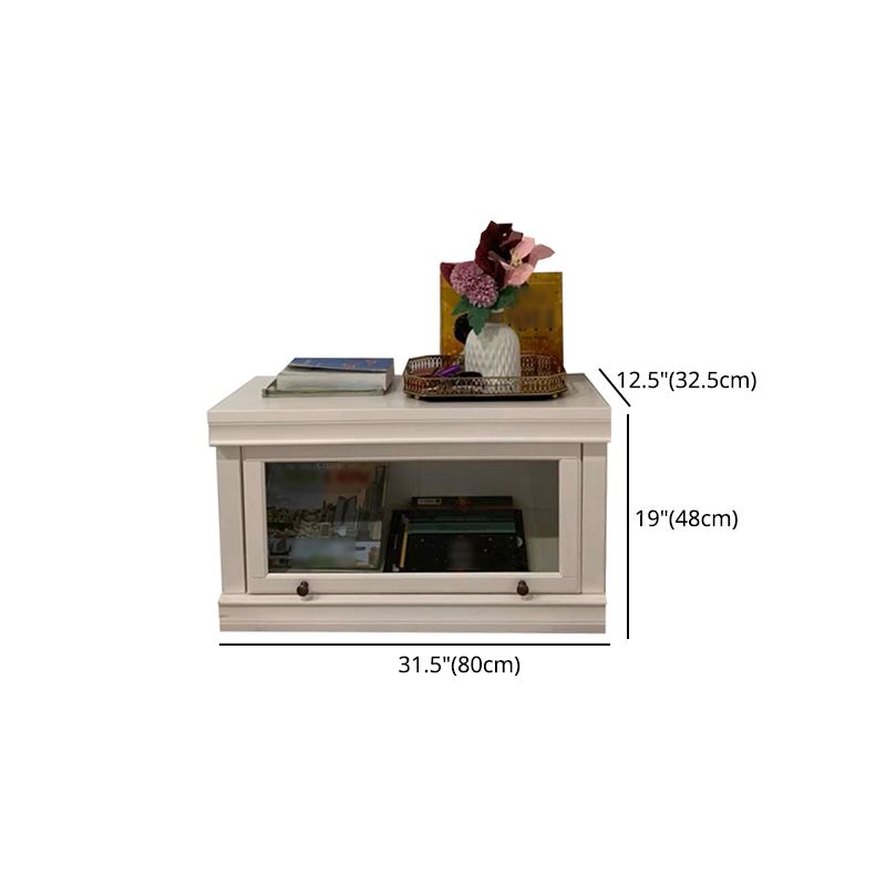 Contemporary Style Bookshelf with Door White Bookcase for Office and Study Room