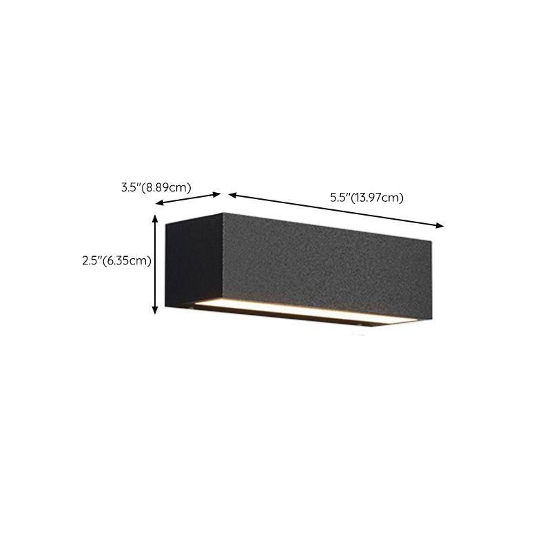 Contemporary Wall Sconce Rectangular Outdoor Wall Light Fixture with Aluminium