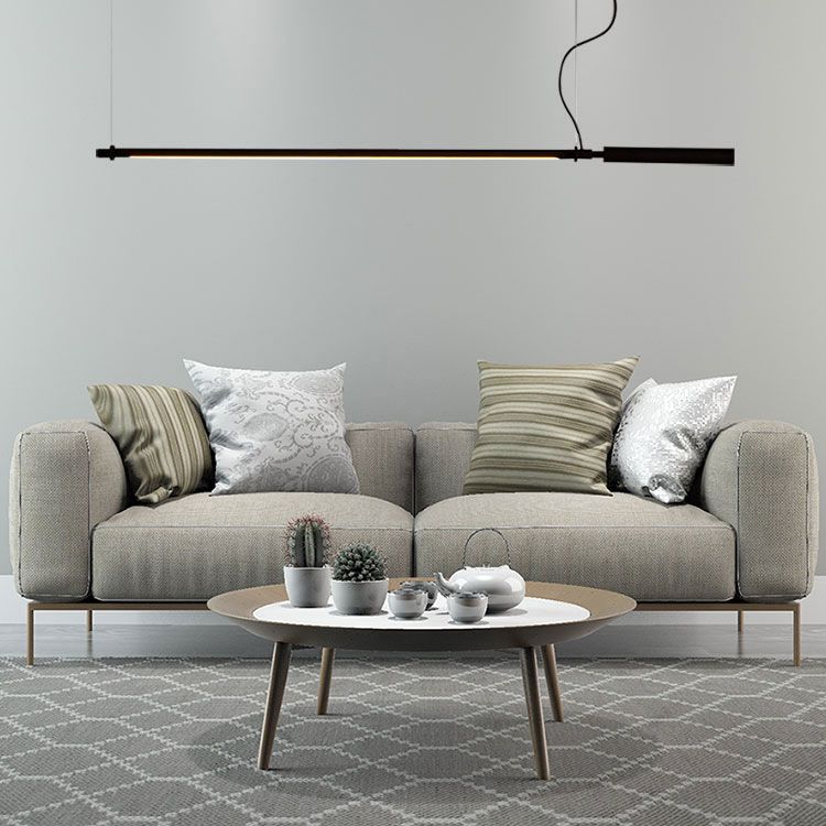 Metal Island Chandelier Lights Modern Pendant Light Fixtures in Black