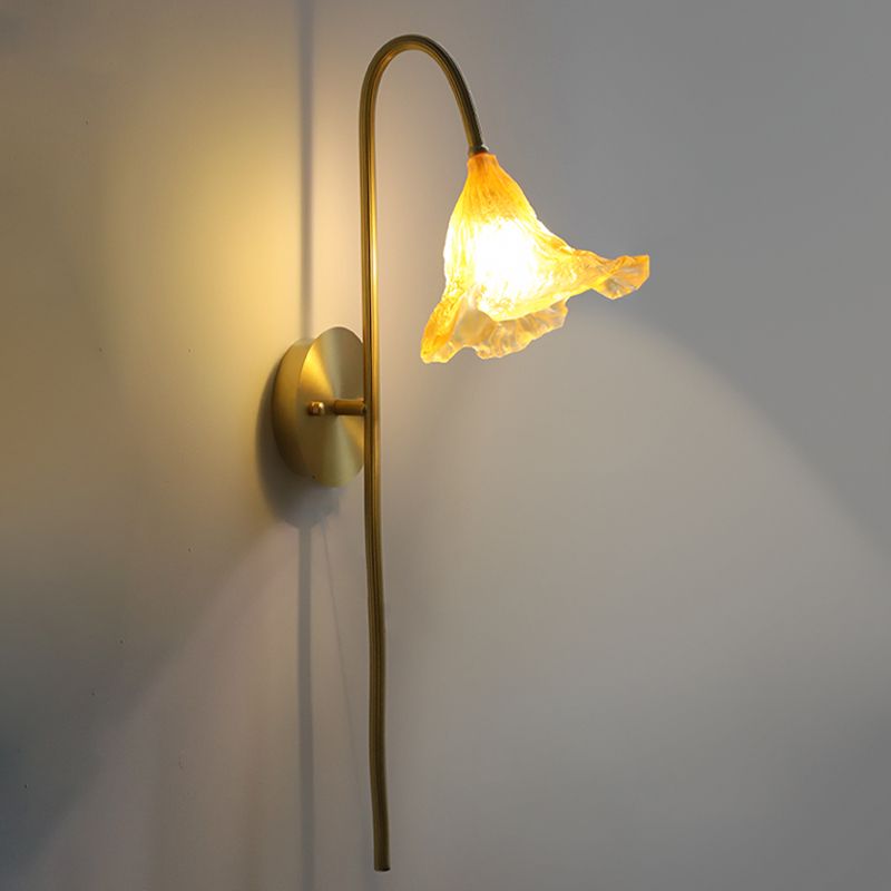 Modern Metal Sconce Light Fixture Glass Shade Wall Sconce Lighting for Bedroom