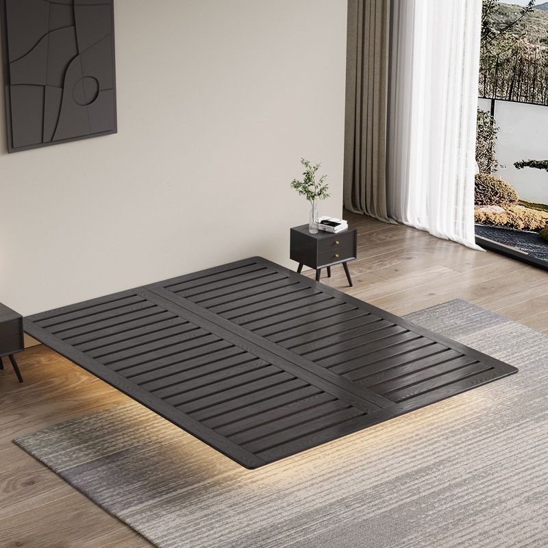 85.43 inch Wide Mid-Century Modern Platform Bed Frame Solid Wood Bed