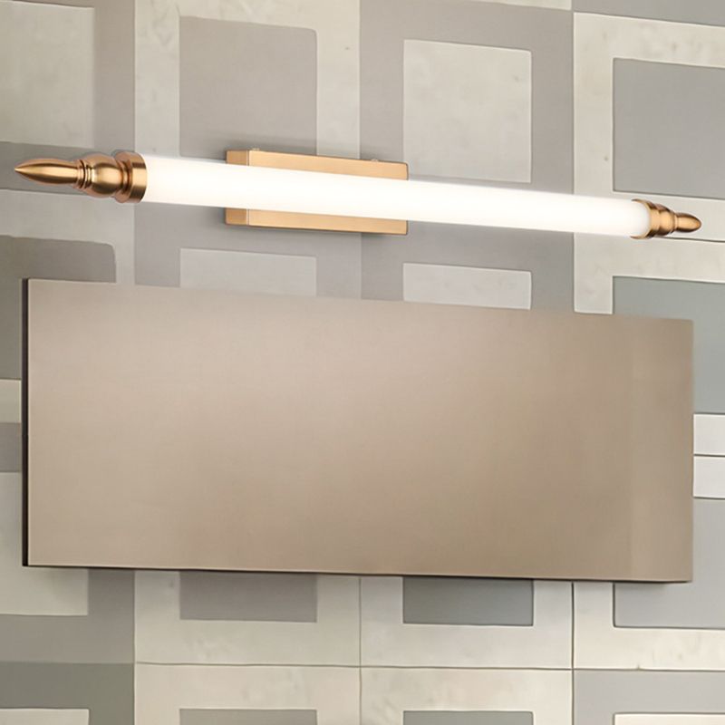 Lampada da parete di vanità in metallo tubo modernista a parete in oro la luce vanità montata in luce naturale, largo 21,5 "/25,5" /29,5 "