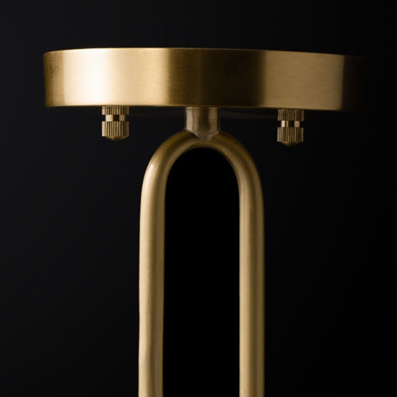 Single Modernism Golden Finish Flush Mount Lighting Unique Glass Ceiling Light
