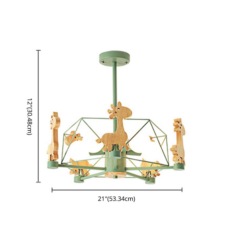 Encantador de metal ligero y acrílico de techo de ciervo de ciervo para habitación para niños