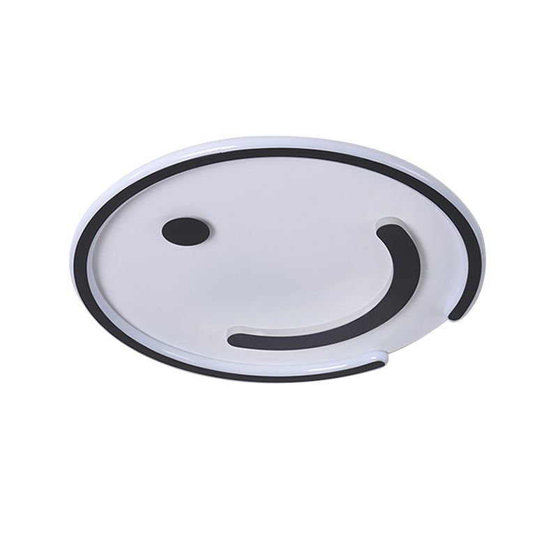 Round Flushmount Lamp Simple Acrylic LED Bedroom Flush Mount Ceiling Light in Black/Gold, White/Warm Light