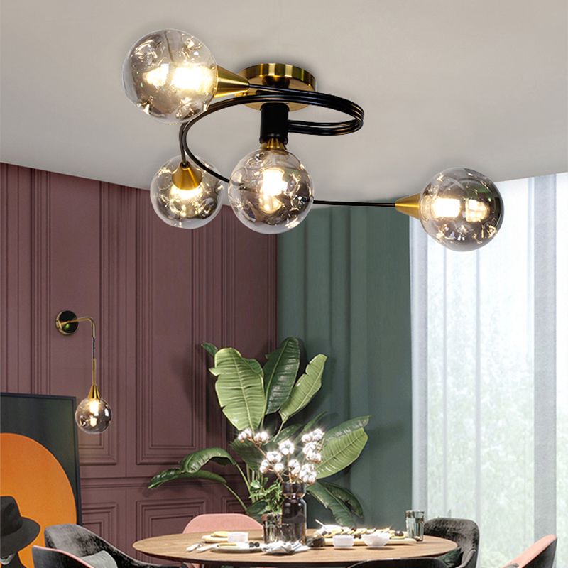 Luminaire semi-encastré en forme de verre, luminaire de plafond de style moderne