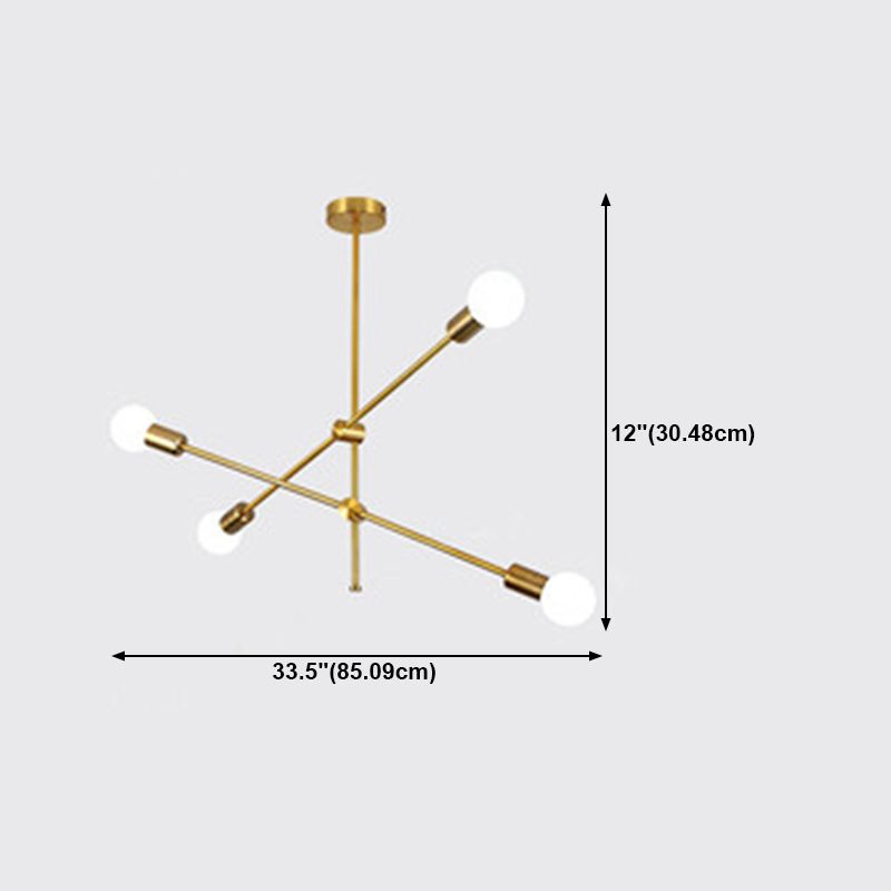 Luz de lámpara de lámpara de estilo dorado de estilo moderno de forma apilada de forma colgante de metal iluminación