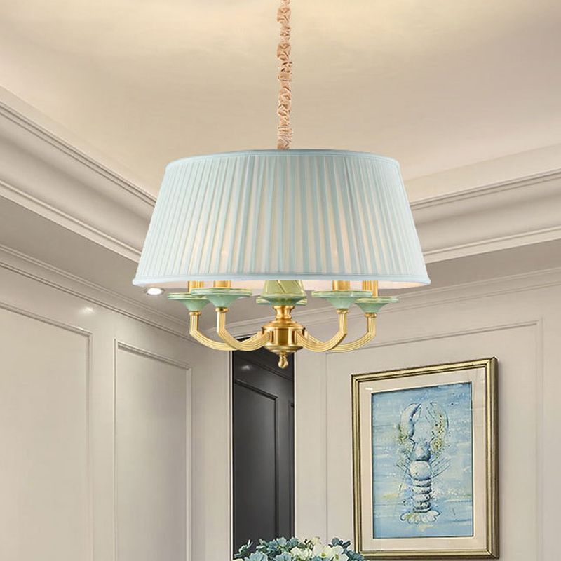 Lampadario a 5 bulbarie lampada in stile retrò in ottone in ottone