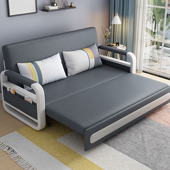 Scandinavian Sofa Bed Metal Fabric Upholstered Storage No Theme Bed