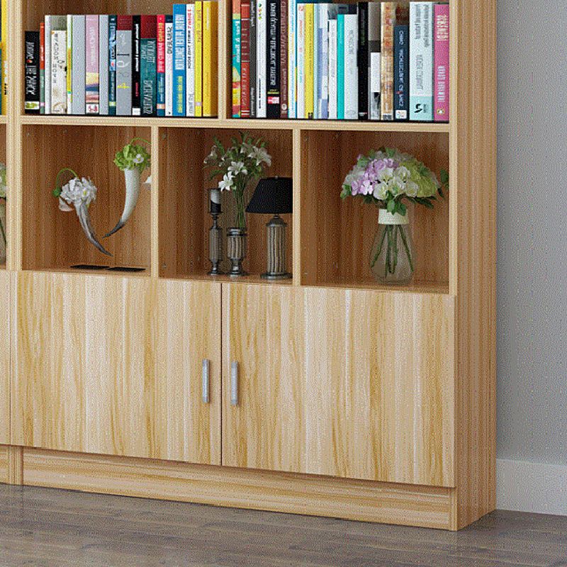 Closed Back Wooden Bookshelf Modern Home Living Room Standard Bookcase with Door
