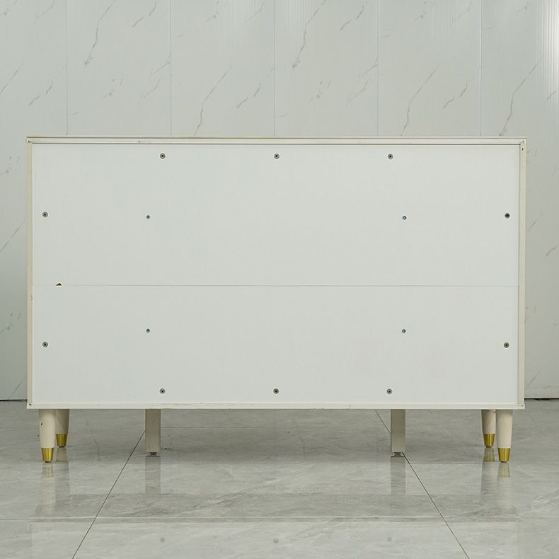 Glam Sideboard Stone Glass Doors Side Board with Cabinets and Drawers