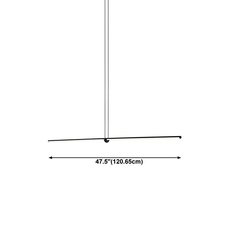 Black Geometrical Island Light Fixture Simple Style LED Metal Island Ceiling Light