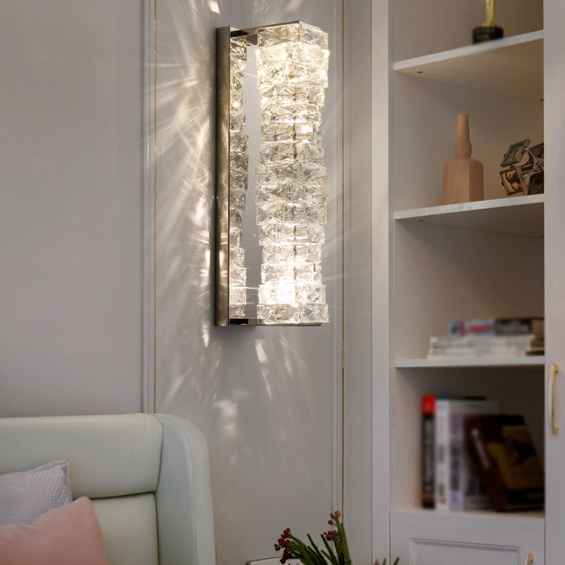 Postmodern Crystal Wall Light Geometric Shape Wall Sconce Lamp for Living Room