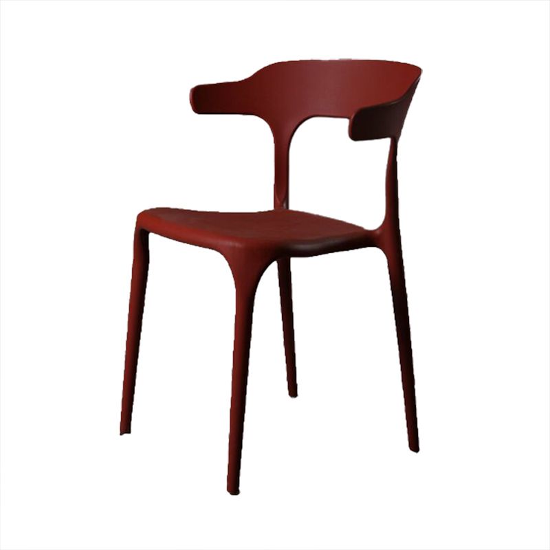 Contemporary Style Armless Dining Chair Plastic Open Back Side Chair for Restaurant