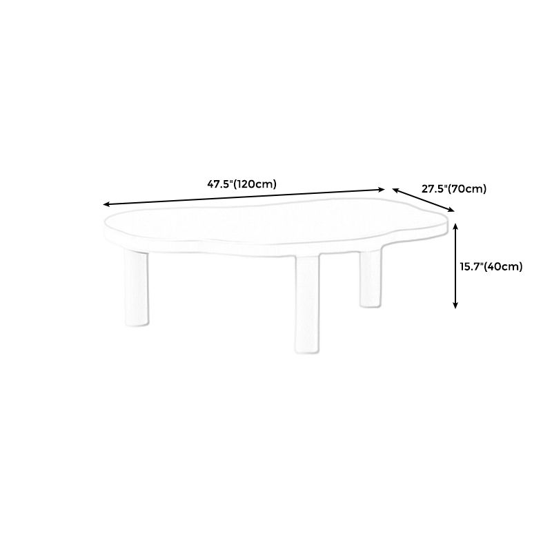 Modern Wood 3/4 Legs Cocktail Table Free Form Coffee Table in Natural
