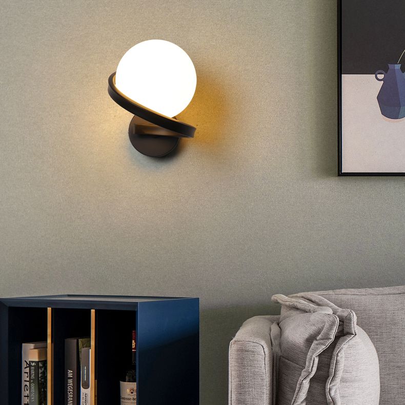 Moderne minimalistische globale muur gemonteerd verlichting metaal 1 lichte wandlampen met glazen schaduw