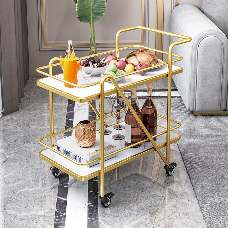 29.92" High Contemporary Style Prep Table Rolling Metal Prep Table for Home
