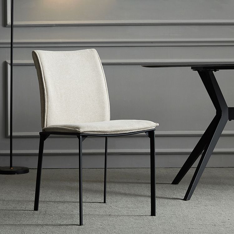 Silla de comedor de estilo moderno, sillas laterales sin brazos de comedor de metal para cocina