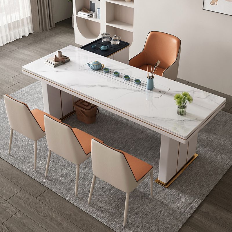 Contemporary PU Leather Dining Chairs Indoor Arm Chair with Upholstered